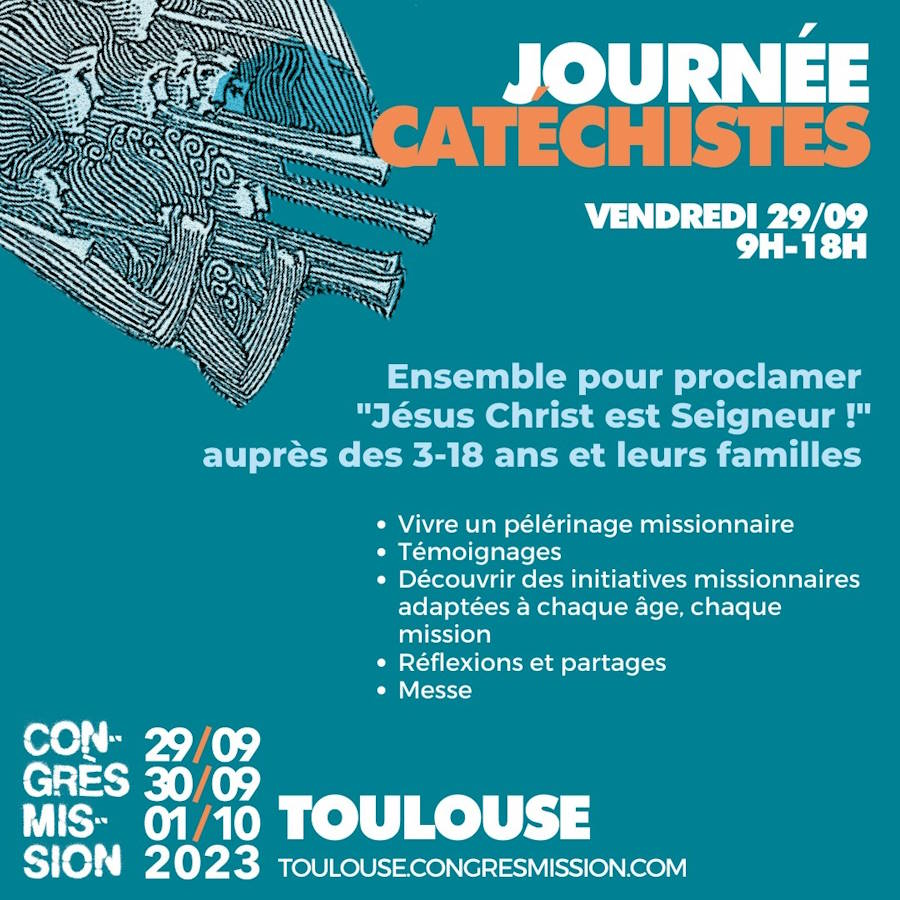 Invitation à la journée des catéchistes du vendredi 29 septembre 2023 à Toulouse