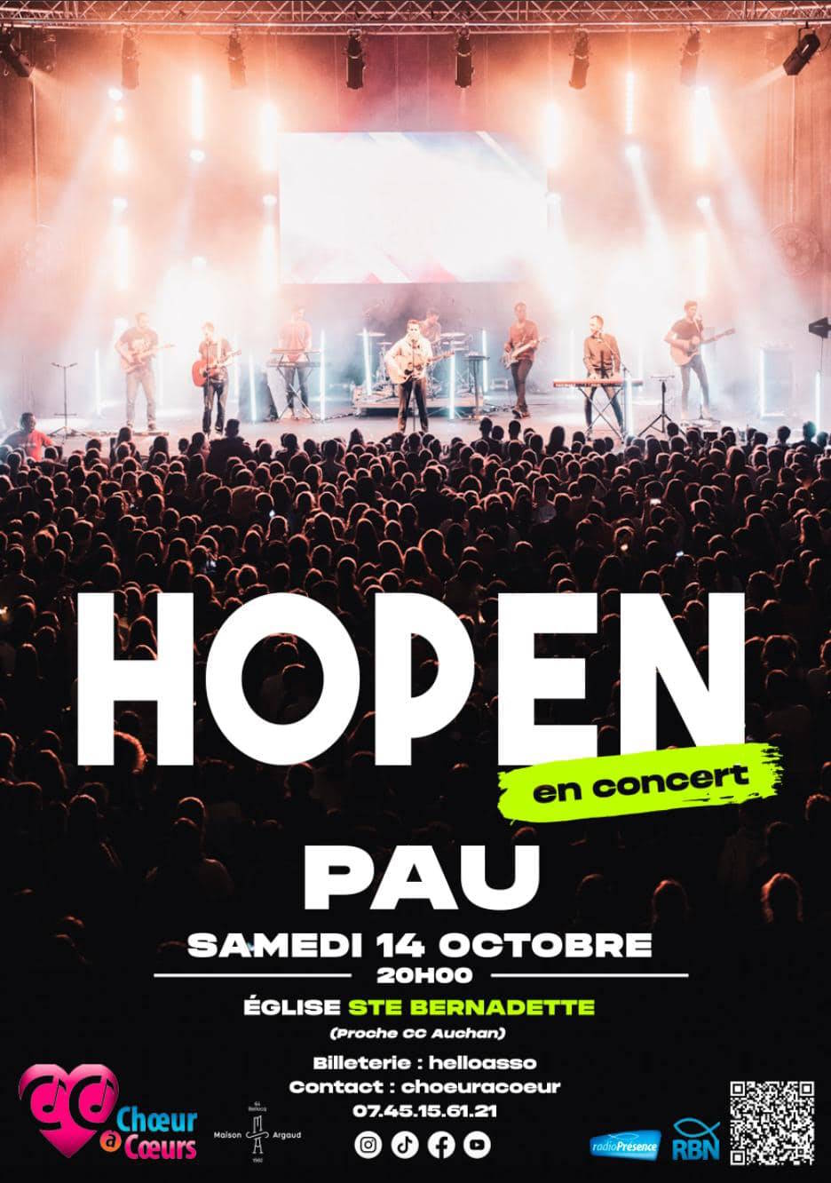 affiche du concert HOPEN du 14 octobre à Pau